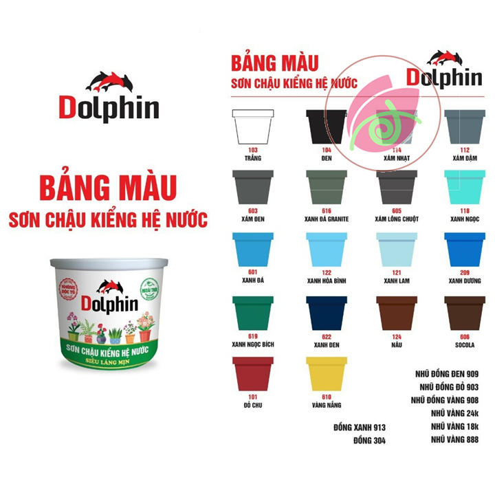 Sơn chậu hệ nước Dolphin 1 ký (đủ màu)