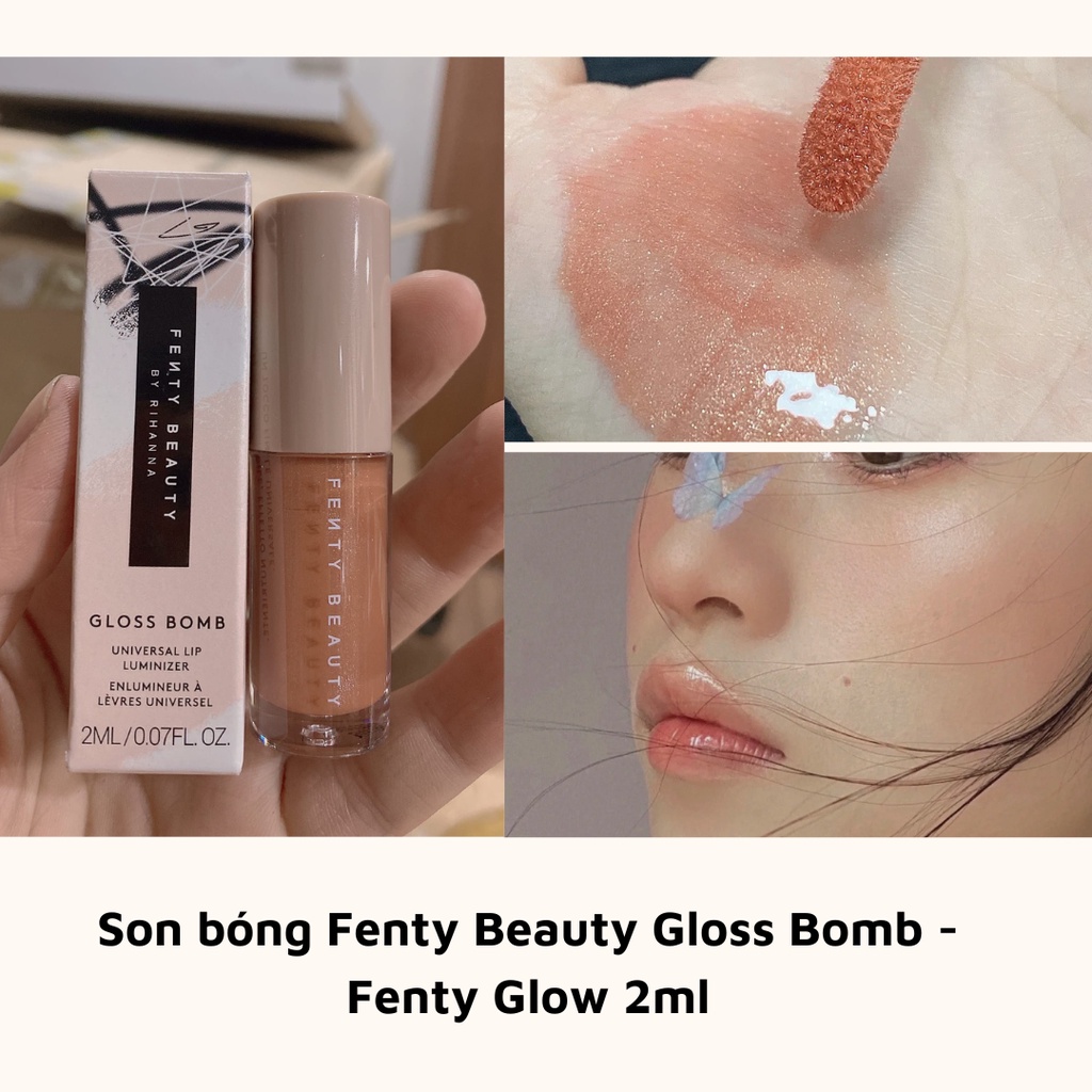 Son Bóng Fén Tỳ Glow Gloss Bomb - Fussy - Sweet Mouth - Cookie Jar - Hot Chocolit 9ml Fullsize Minisize