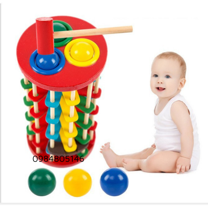 đồ chơi đập bóng lốc xoáy - đập bóng zic zắc bậc thang cho bé 4