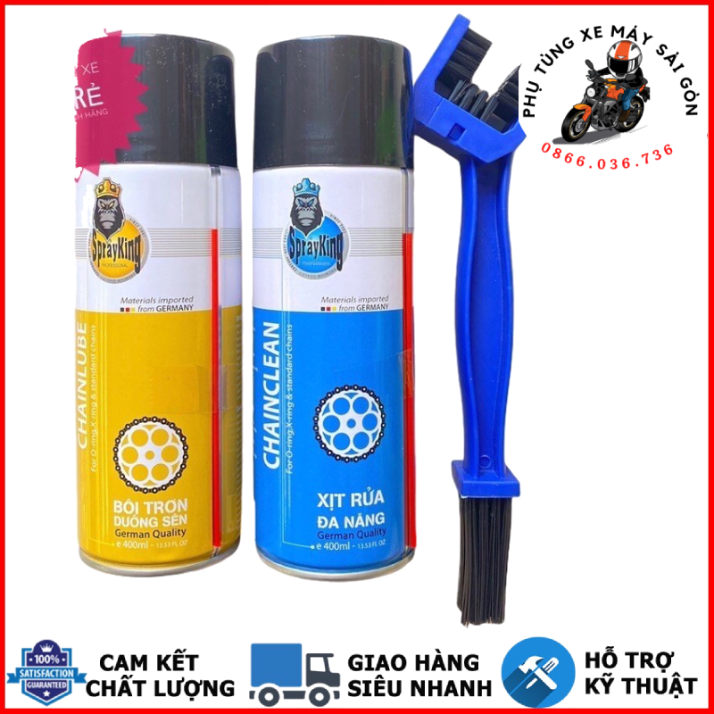 Chai xịt dưỡng sên, rửa sên Sprayking 400ml [Mua combo tặng bàn chải 3D]