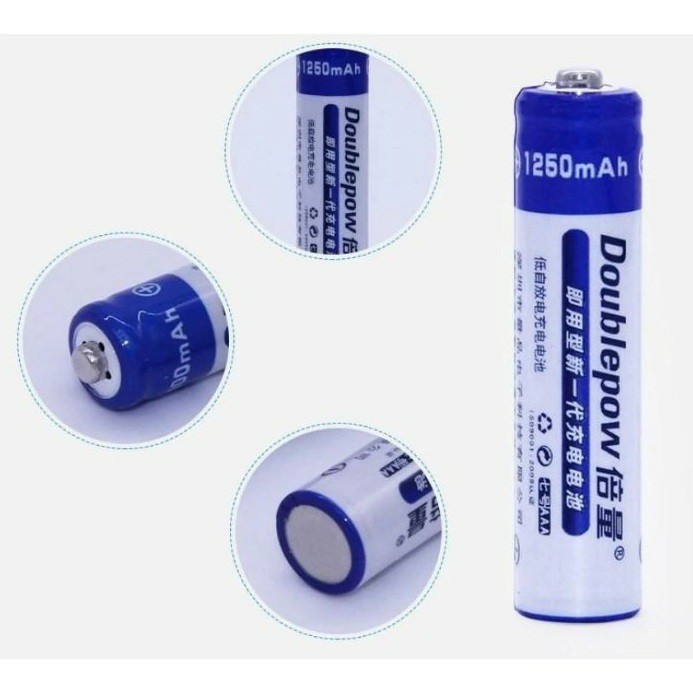 Pin sạc AAA Doublepow (Bộ 4 Pin AAA 1250mAh)