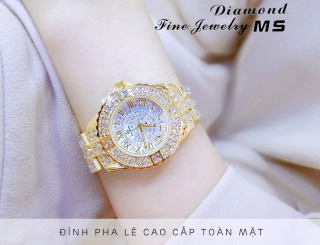 Đồng hồ nữ MS DIAMOND AZURE Đính Đá Siêu Đẹp Chống Nước Tặng Hộp & Pin thumbnail