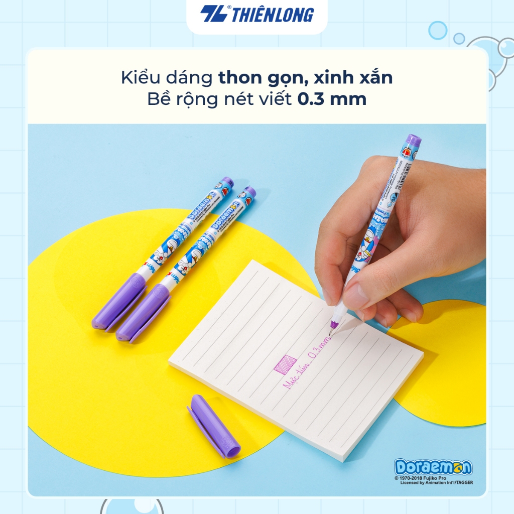 (Hộp 10 Cây) Bút lông kim Điểm 10 Doraemon TP-FL08/DO - Tím