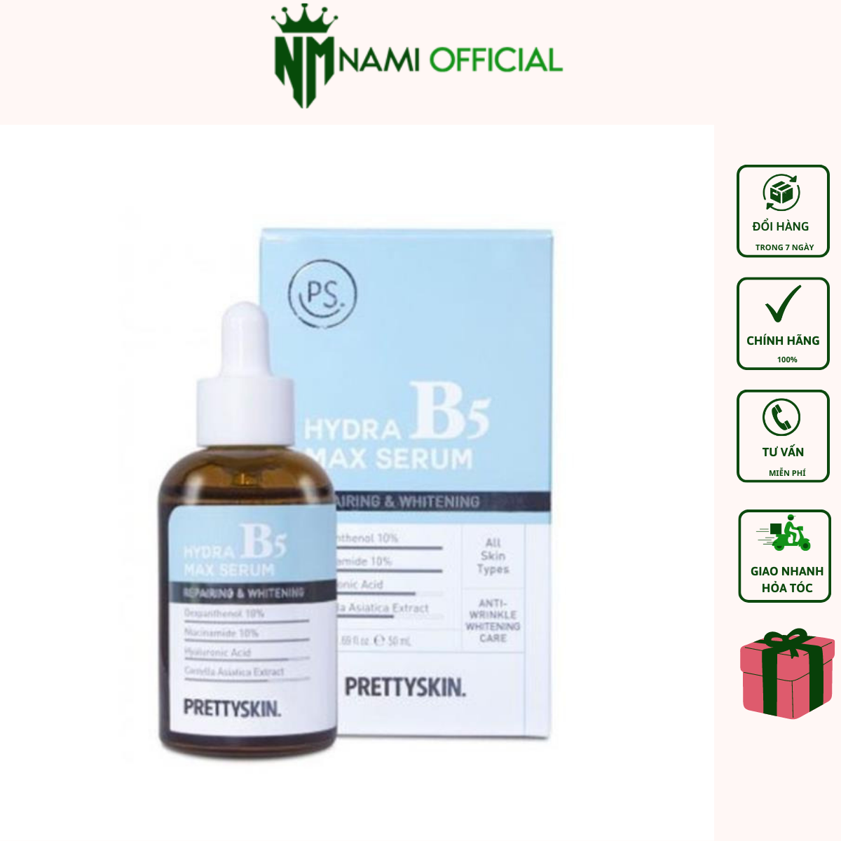 Tinh Chất Phục Hồi Và Dưỡng Trắng Da B5 Pretty Skin 50ml
