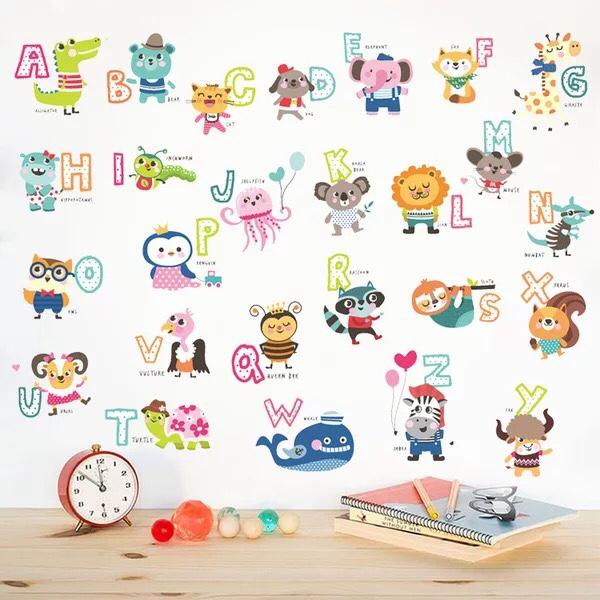[HCM]Decal trang trí Bảng chữ cái Hình Thú