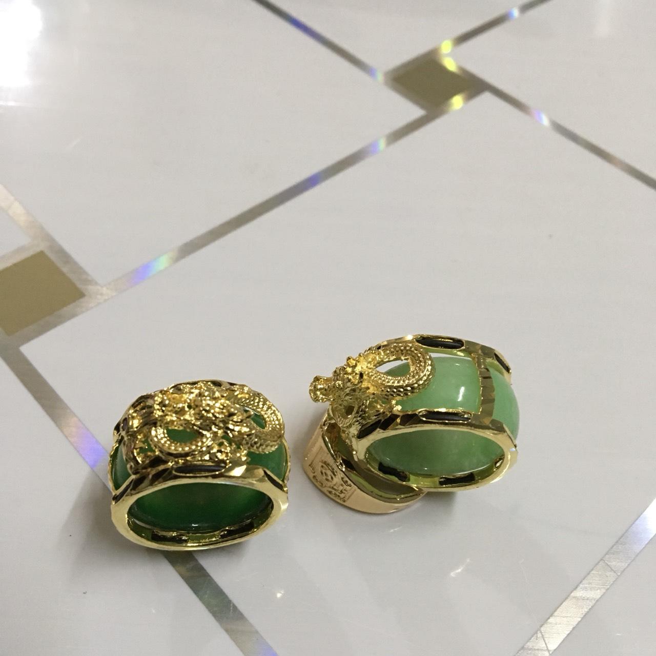 Nhẫn Ngọc Bích Rồng Vàng (xi vàng) Cao Cấp