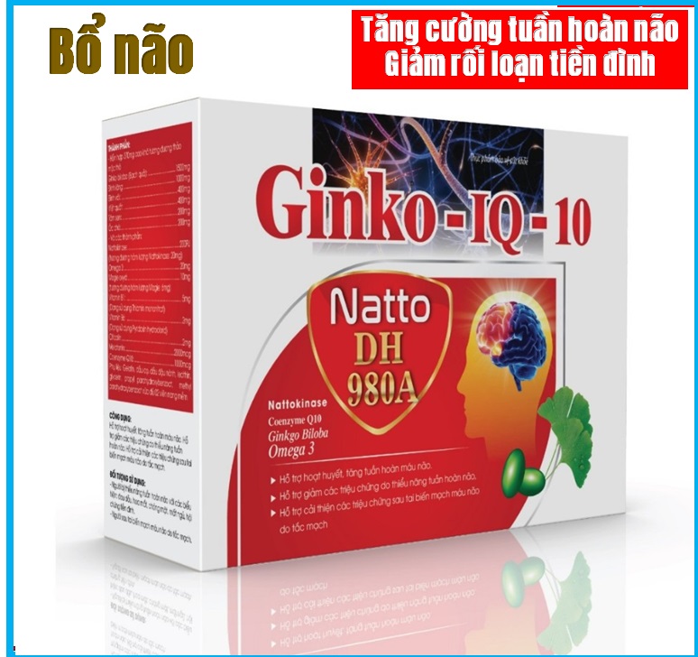 [ hôp 100 viên] viên uống bổ não ginkgo natto 1200mg - france group - giúp tăng cường lưu thông máu não, hỗ trợ giảm di chứng sau tai biến mạch máu não 1