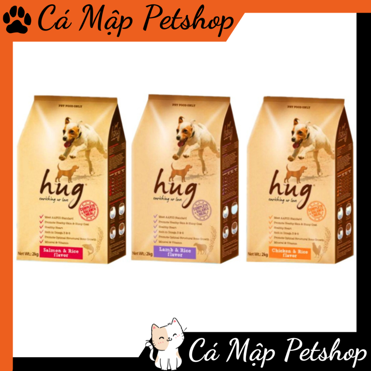 Hạt cho chó Hug, Hạt Hug cho chó mọi lứa tuổi - Túi 2kg