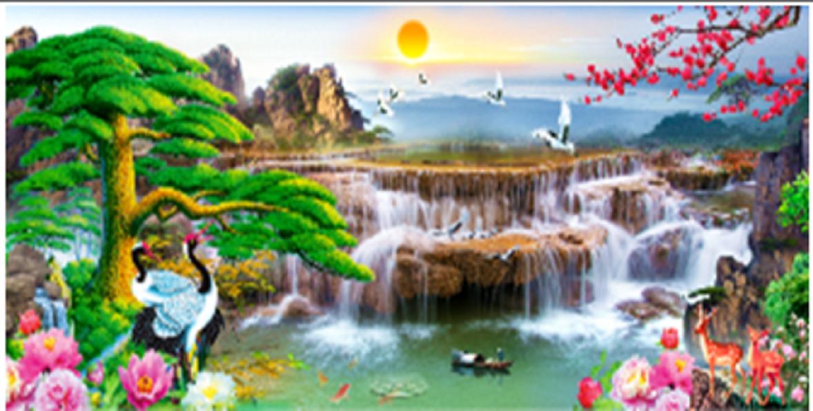 [HCM]tranh thêu chữ thập Thiên nhiên giao hòa - LV3011