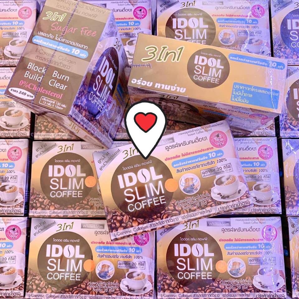 ( MẪU MỚI ) Cafe Giảm Cân Idol Slim Coffee - Hộp15g x 10 gói