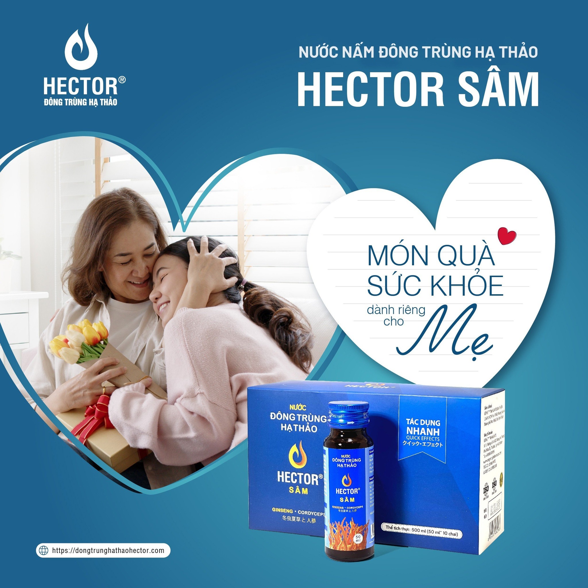 Combo 20 chai Nước uống Đông Trùng Hạ Thảo Hector Sâm (50mlx20)