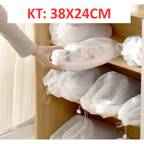 Combo 100 túi đựng giày đa năng vải không dệt, miệng dây rút tiện lợi kt 38cm x24cm