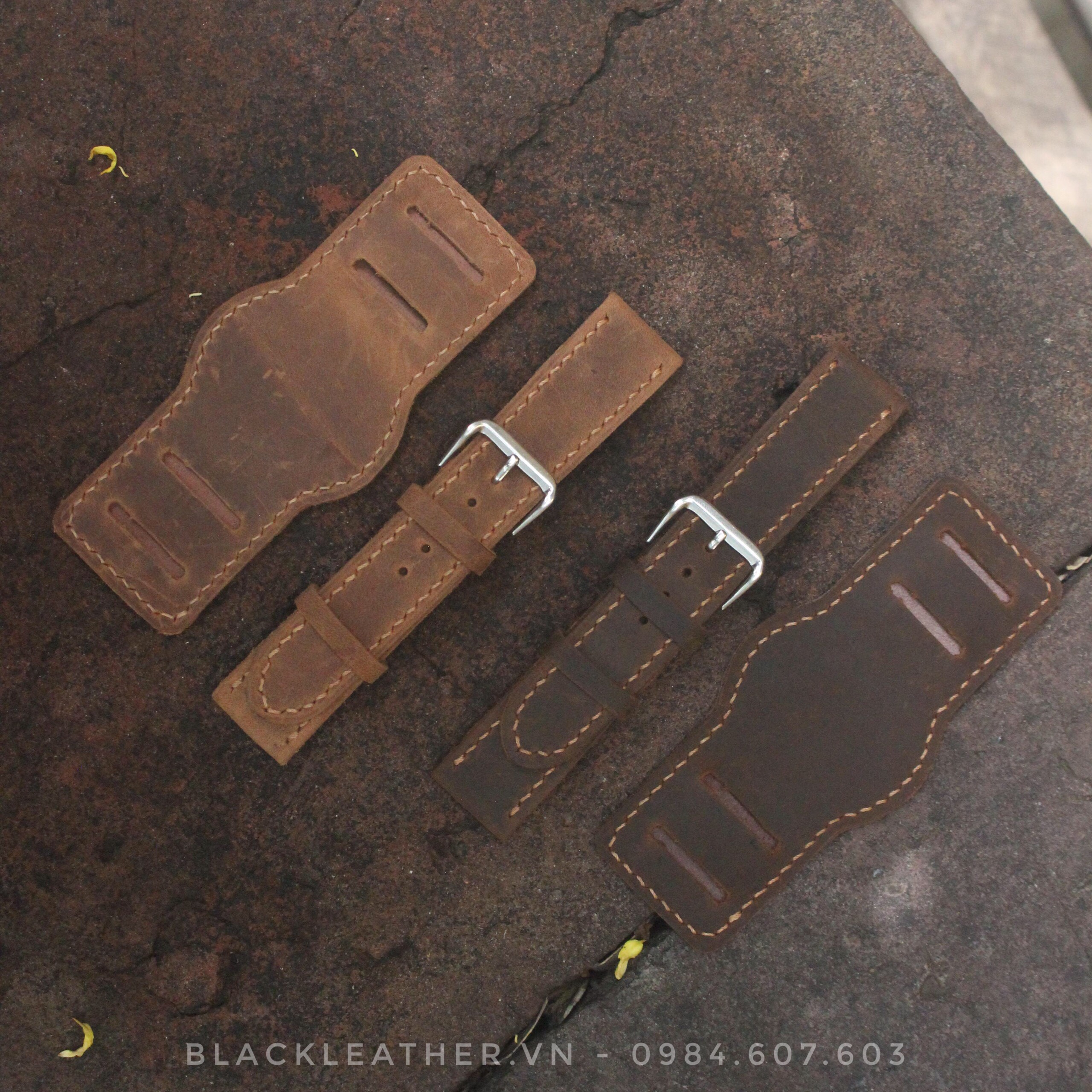 Dây đồng hồ BUNDSTRAP B1,B2 Da Bò đủ size【 Tặng kèm 1 tool thay dây + 1 khóa】