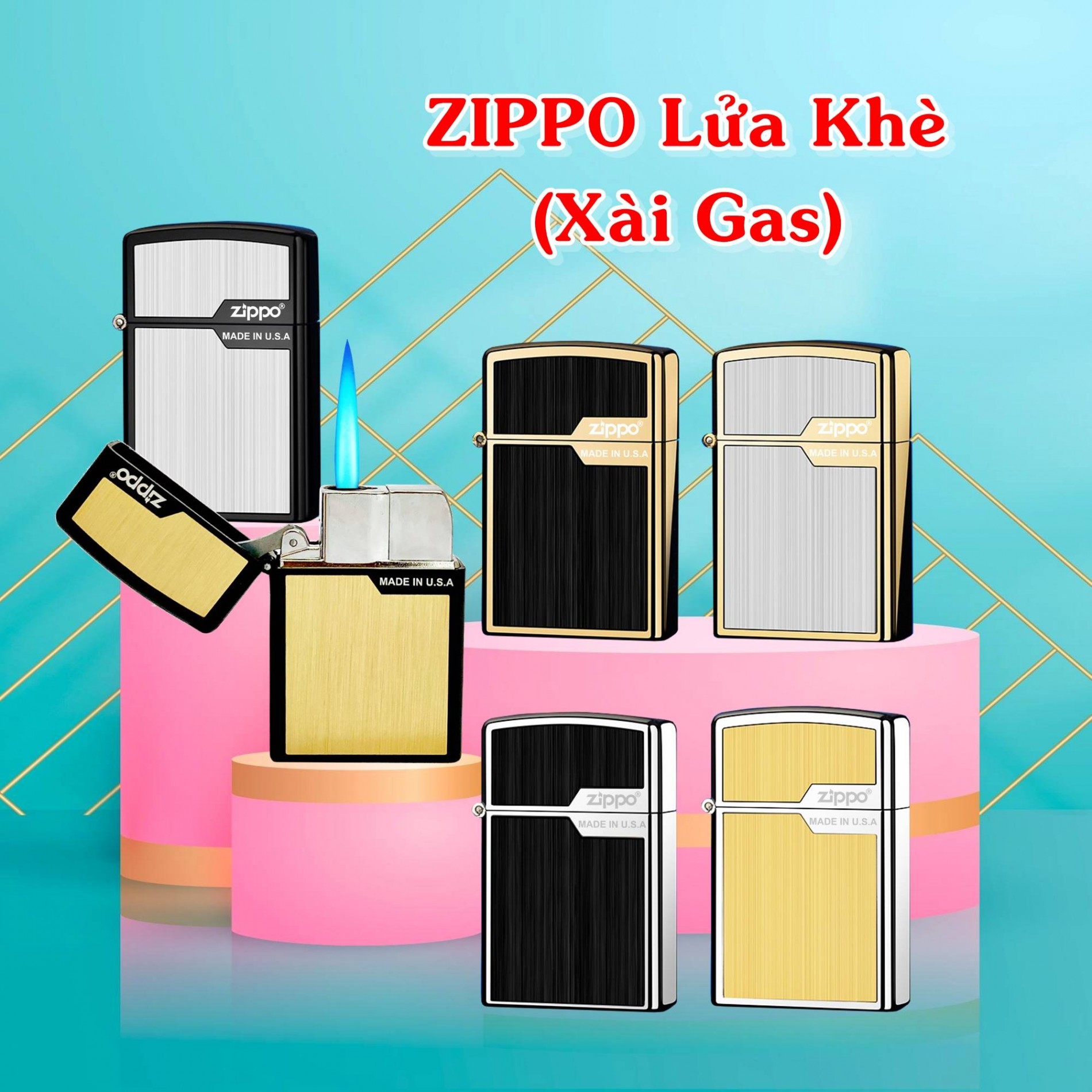 BẬT LỬA ZIPPO LỬA KHÈ - (XÀI GAS)
