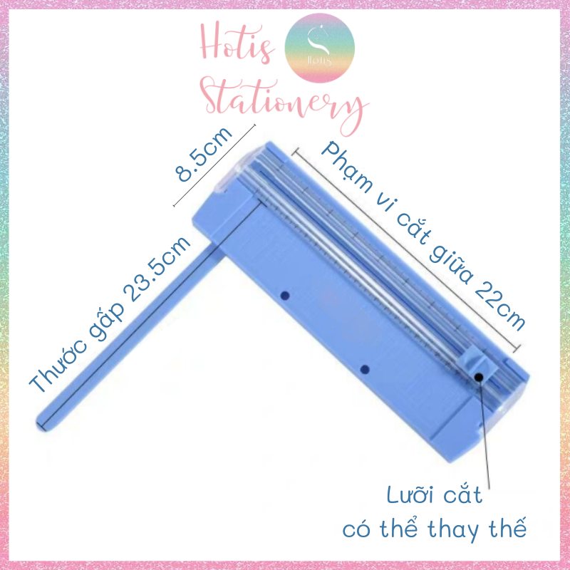 HOTIS 10 MÀU - Bàn cắt giấy mini A4 có thước gấp 27x8.5cm - Nhiều màu