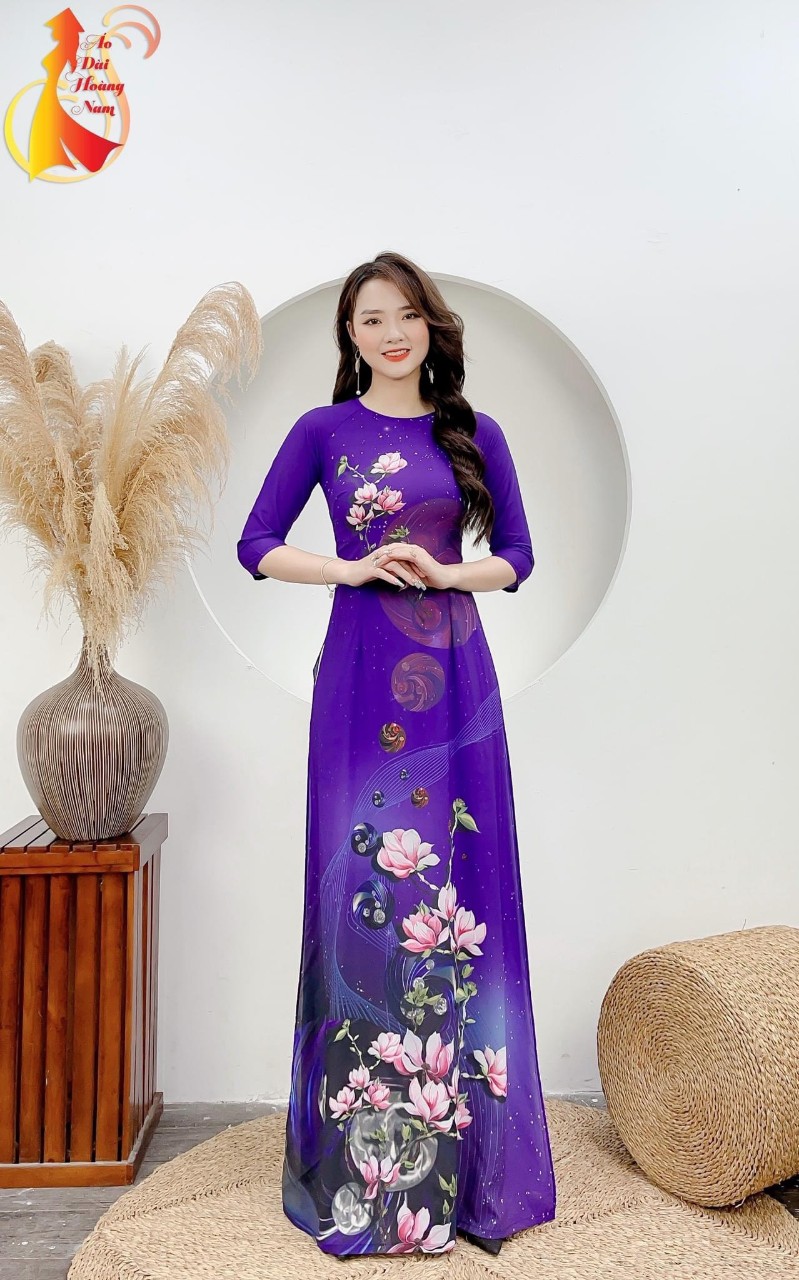 Bộ áo dài hoa nhí cao cấp đủ size (kèm quần lụa tây thi cao cấp)