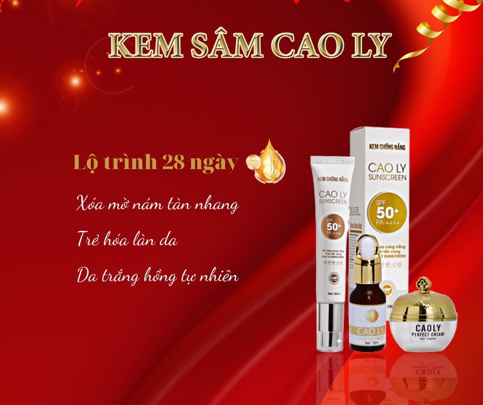 [CHÍNH HÃNG] BỘ 4 CAO LY MO NÁM TÀN NHANG . (kem bôi, chống nắng, serum.srm)
