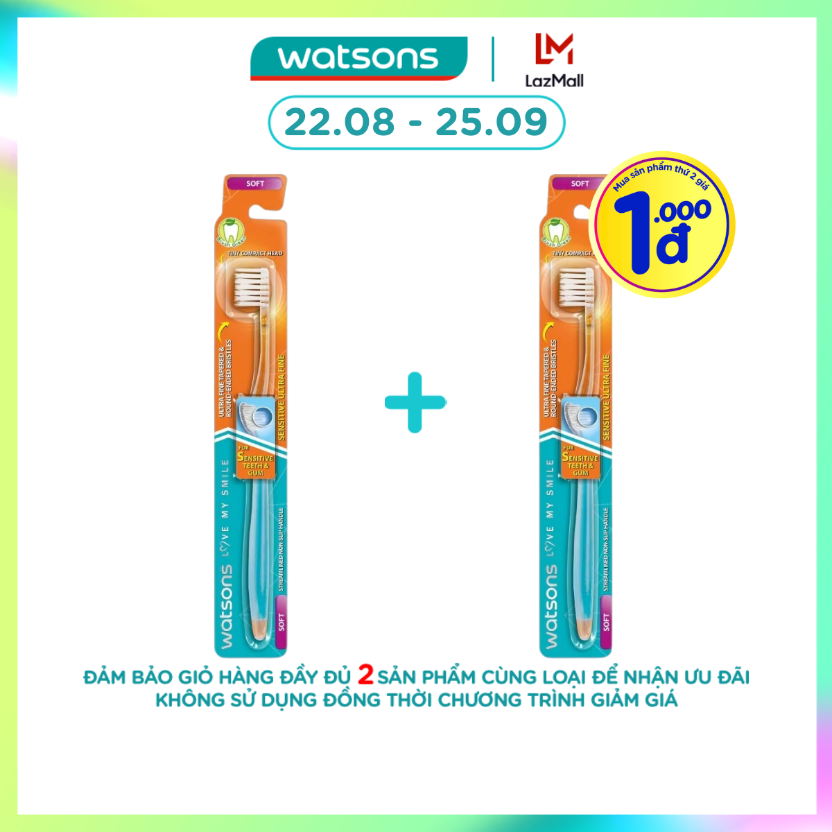 Bàn Chải Đánh Răng Watsons Sensitive Ultra Fine Toothbrush 1 cây