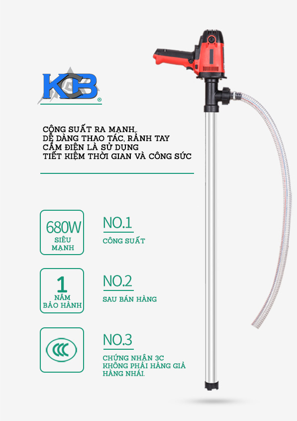 Bơm dầu nhớt điện A07 KCB - Công suất 680W