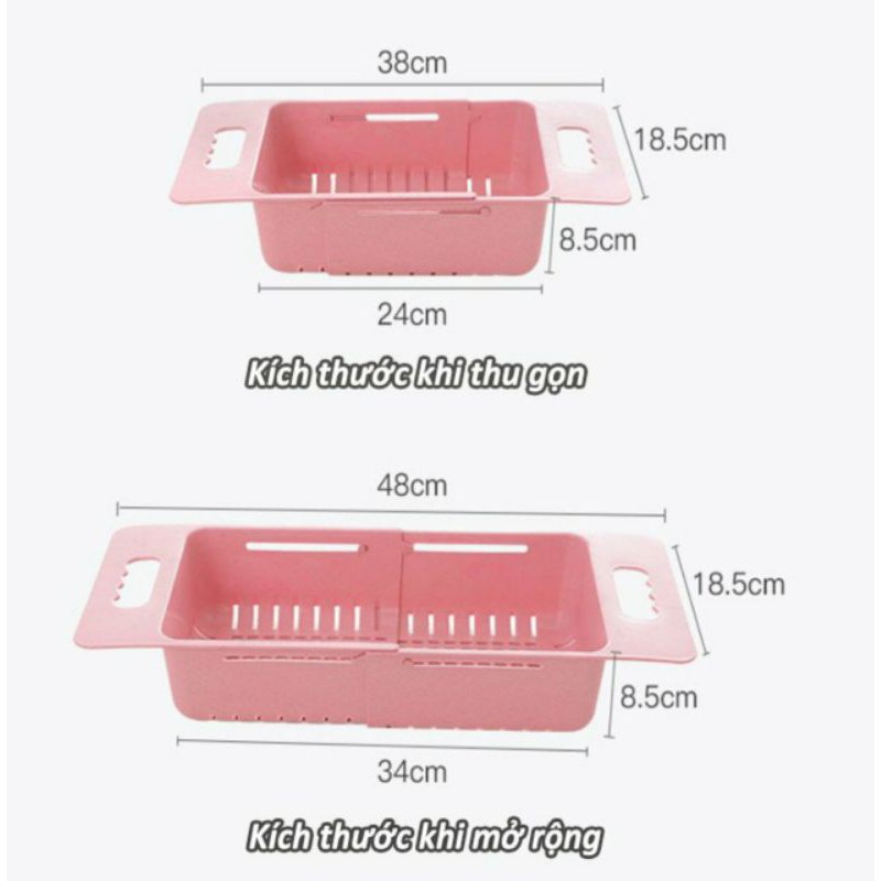 Rổ gác bồn rửa chén xếp gọn đựng đồ đa năng.