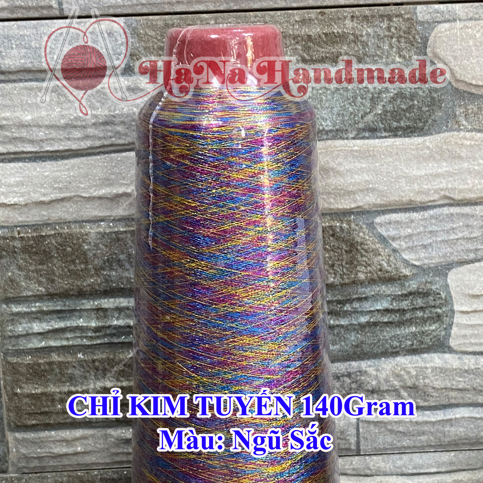 Chỉ kim tuyến móc kèm cuộn 140g