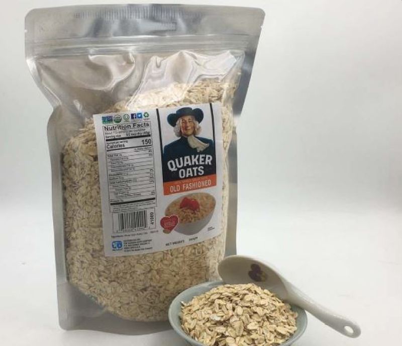 Yến mạch Quacker Oats hữu cơ loại cán mỏng 1kg giúp giảm cân, tốt cho sức khỏe bà bầu mang thai và cho bé ăn dặm - Ngũ cốc oatmeal