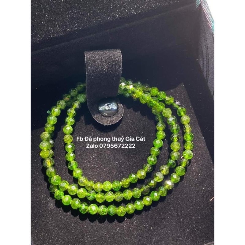 Vòng tay diopside cắt giác Đá phong thuỷ Gia Cát