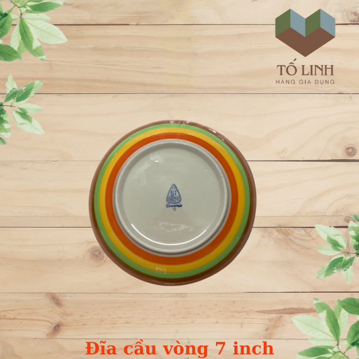 Dĩa Sứ Cao Cấp Cầu Vòng 18cm, Dĩa 7 Ảo Sứ Cầu Vòng 18cm