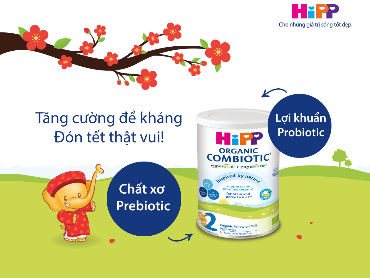 [HCM][Mua 2 Tặng 1] Sữa bột siêu sạch HiPP số 2 Combiotic Organic 800g ( Tặng kèm 1 lon 350g khi mua 2 lon 800g)