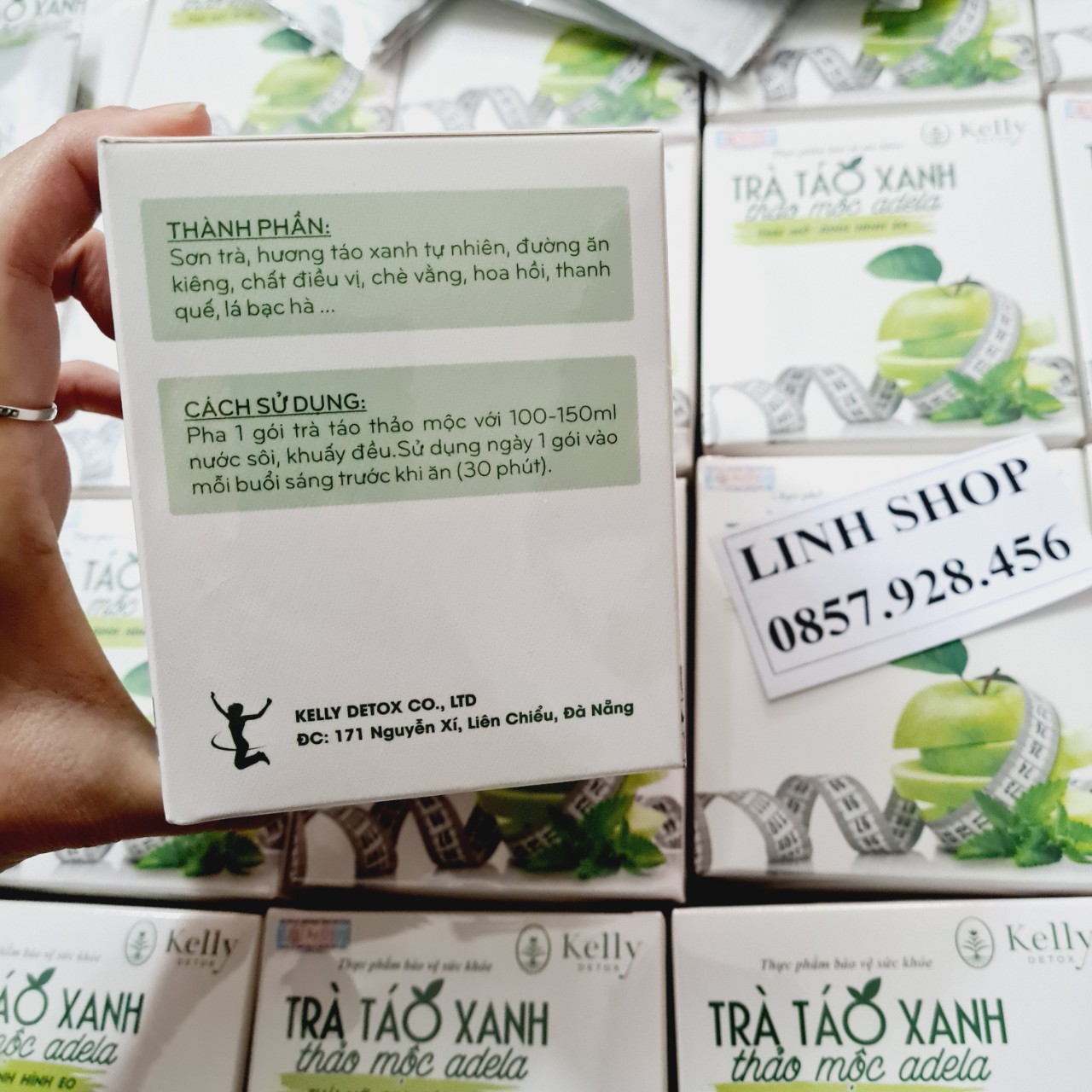 Trà táo xanh giảm cân kelly hàng chính hãng có tem check điện tử