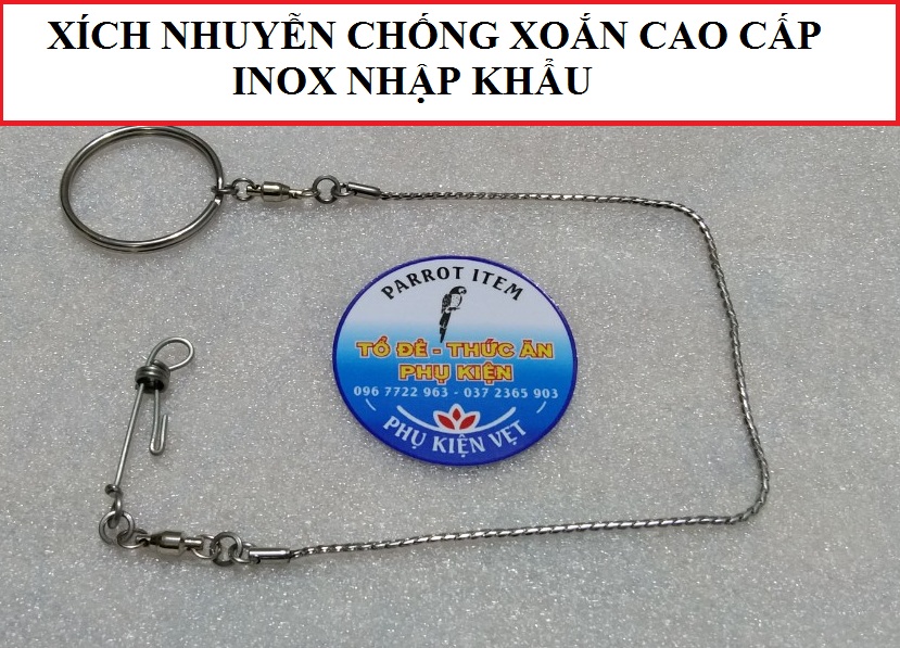 [HCM]XÍCH CHÂN CHỐNG XOẮN CAO CẤP DÀY 0.8 (HÀNG NHẬP KHẨU) CHO YẾN PHỤNG VÀ TẤT CẢ CÁC DÒNG VẸT