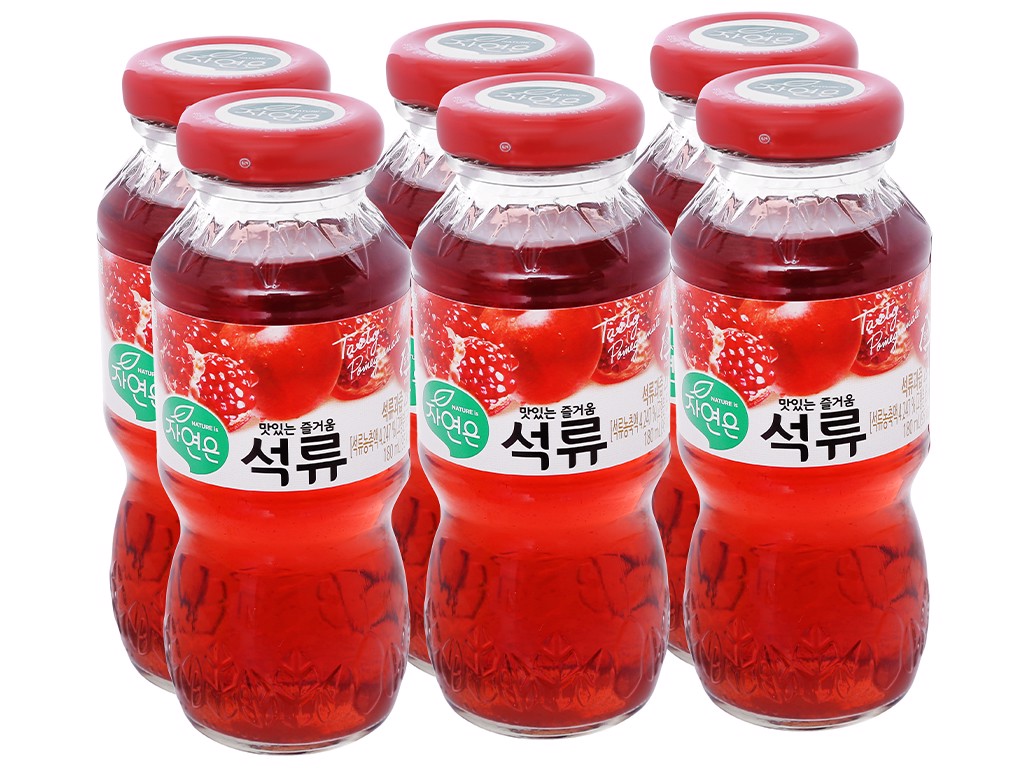 6 chai nước ép Woongjin lựu 180ml