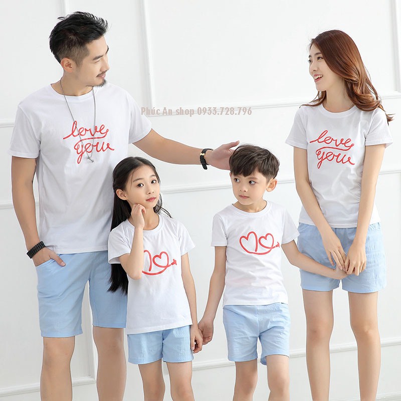 Áo gia đình, áo team nhóm lớp - love you
