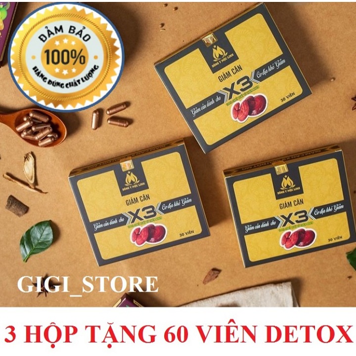 Linh chi X3 Giảm cân ( tặng detox ban đêm)