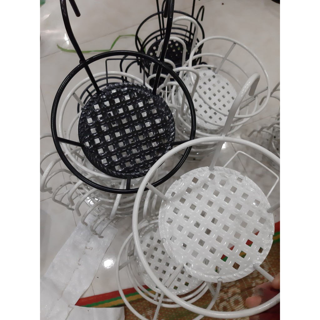COMBO 5 GIỎ SẮT treo Chậu Hoa Ban Công Hình Tròn