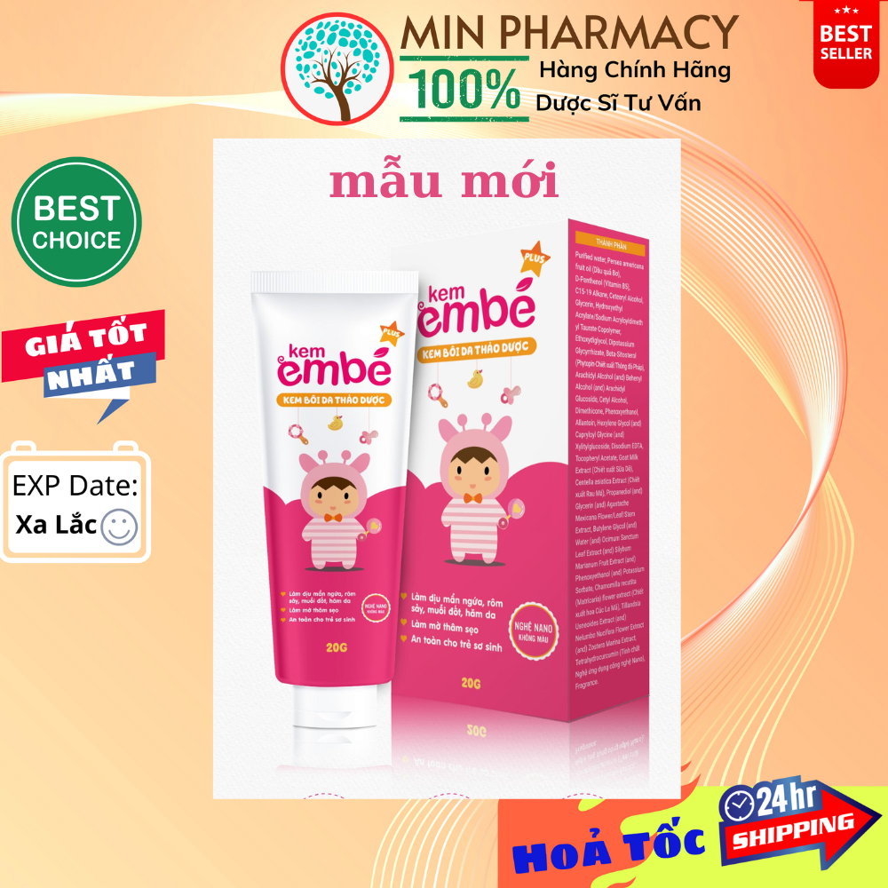 Kem bôi da thảo dược Em Bé Ngừa rôm sẩy, hăm da, mẩn ngứa 20g - Minpharmacy