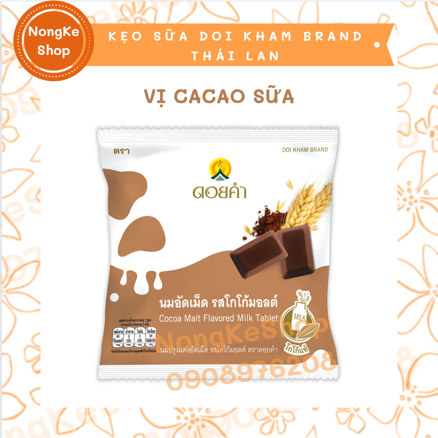 Kẹo sữa bò doi kham brand thái lan