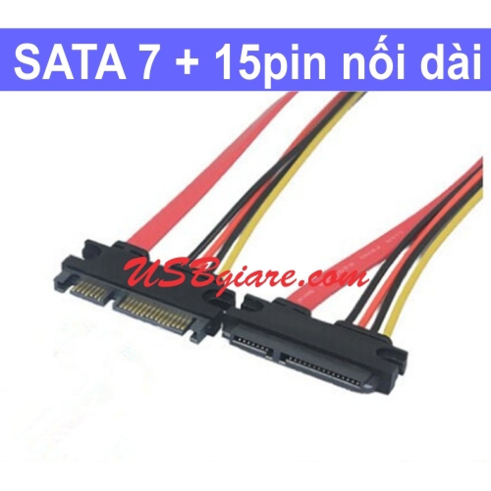 Cáp sata nối dài, sata 22pin male to female 50cm cable