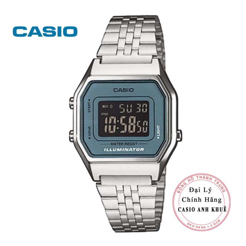 Đồng hồ điện tử nữ Casio LA680WA-2BDF dây kim loại