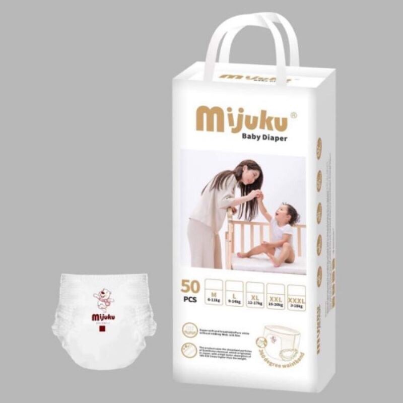 Tã/bỉm quần mijuku nhật bản đủ size m/l/xl/xxl/xxxl 60 miếng
