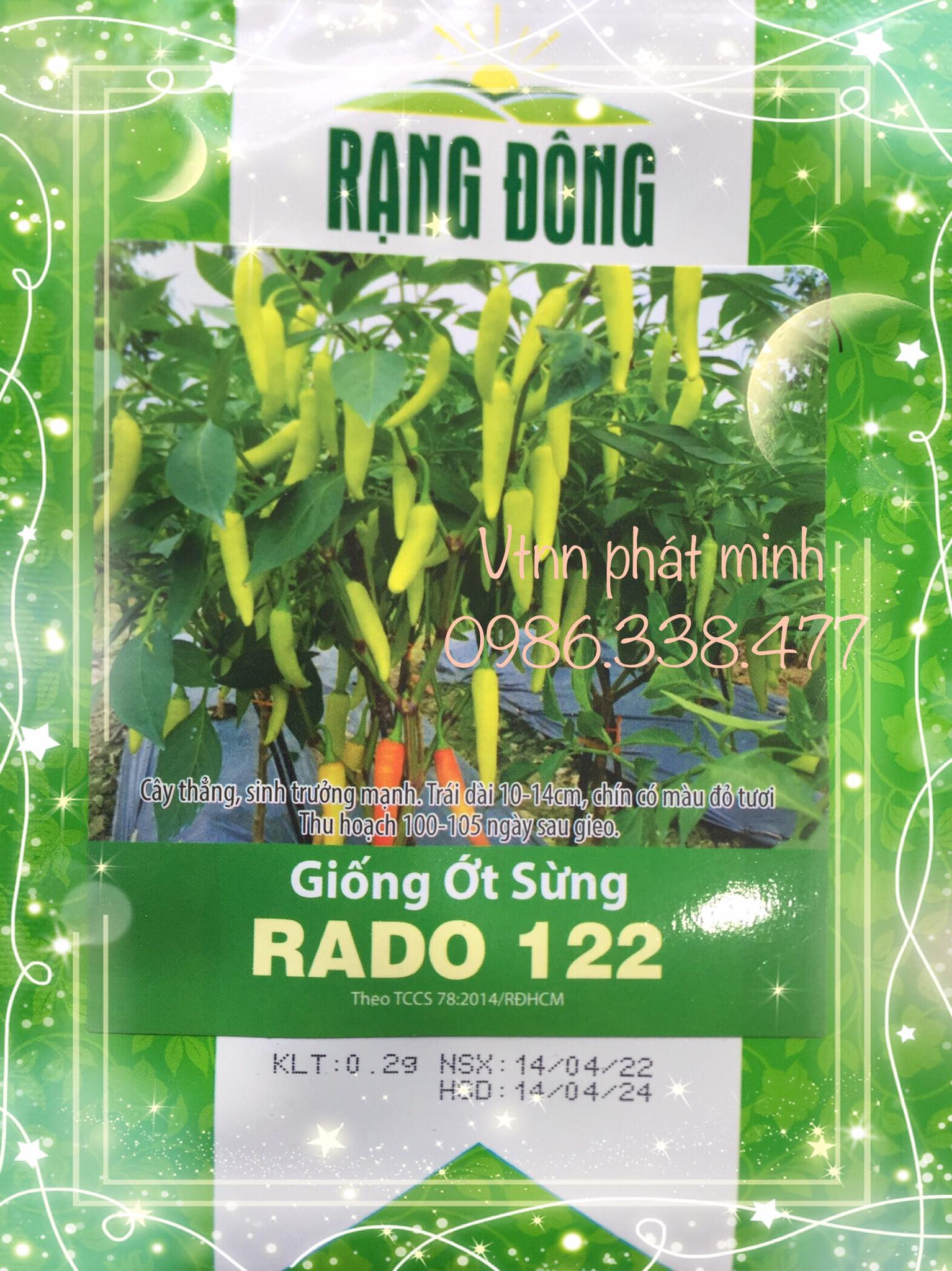 Giống Ớt Sừng RADO 122(0.2gr)