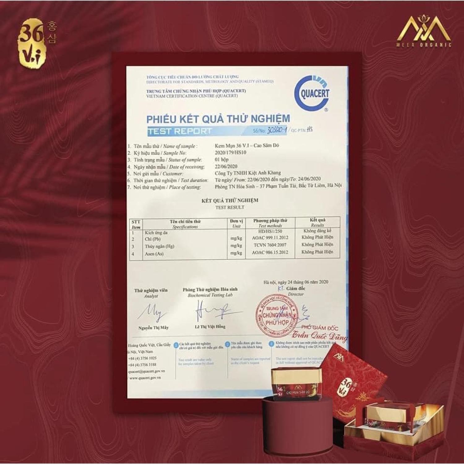 Cao Mụn Sâm Đỏ 36 Vị MeeA Organic Chính Hãng