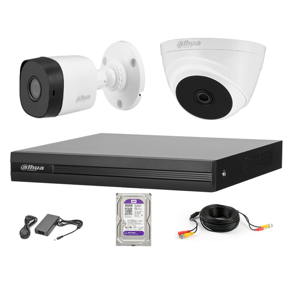 TRỌN BỘ 2 CAMERA DAHUA FULL HD 1080P + TẶNG KÈM Ổ CỨNG 500G VÀ 30M DÂY ĐÚC