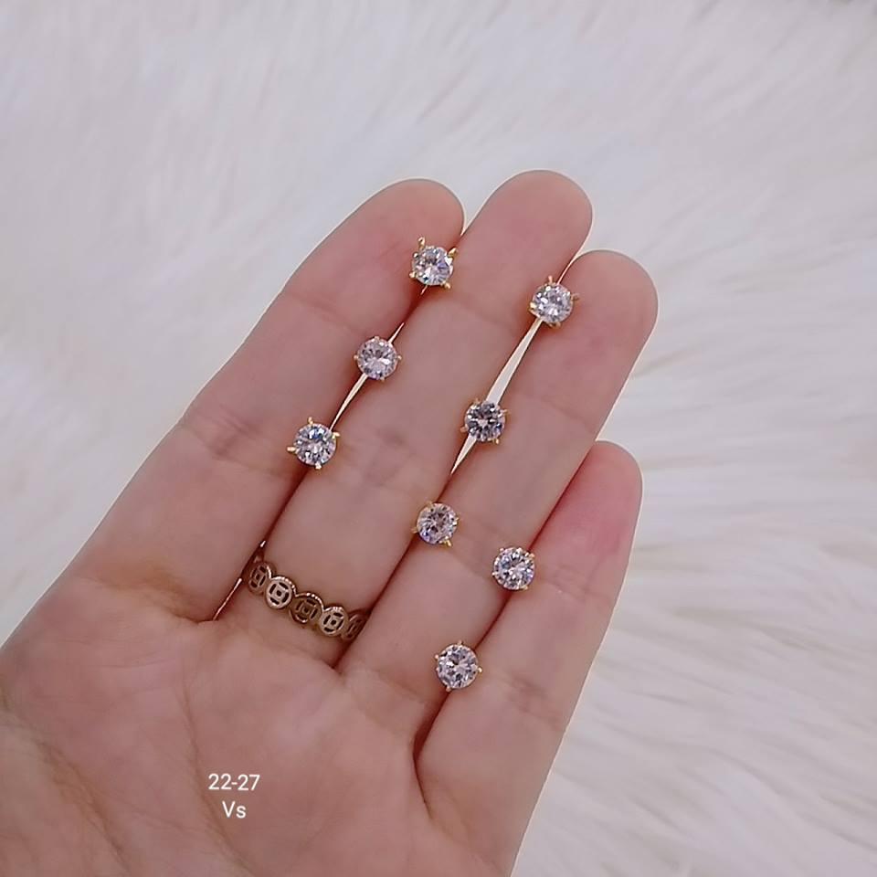 Bông tai nụ đá vàng 10k BTV28