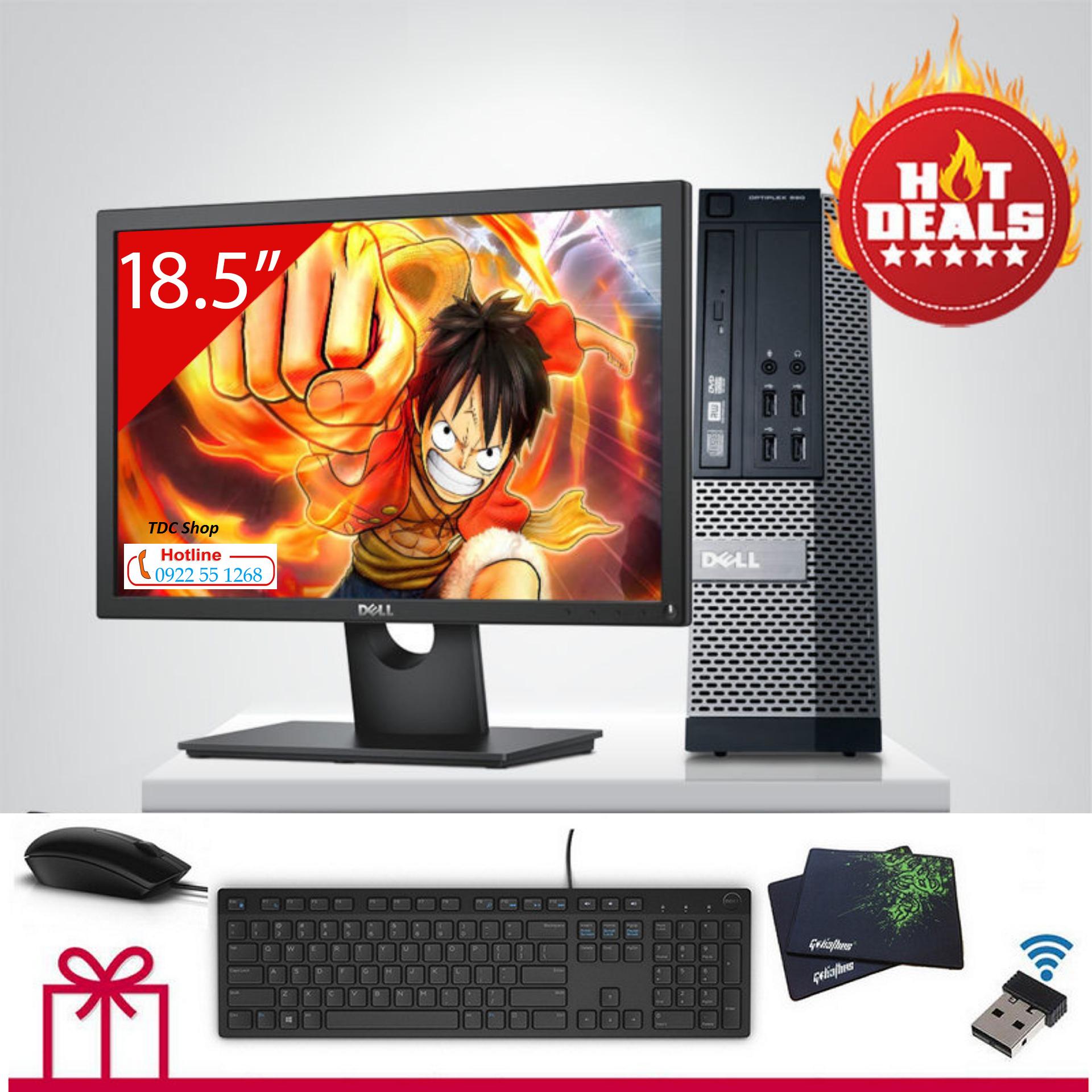 [Trả góp 0%]Bộ máy tính Dell Optiplex 990 ( core i5/ 4gb / 500gb ) và Màn hình Dell 18.5 inch. Tặng kèm Bàn phím chuột Dell usb thu wifi bàn di ( Chuyên dùng cho văn phòng học tập và chơi game )