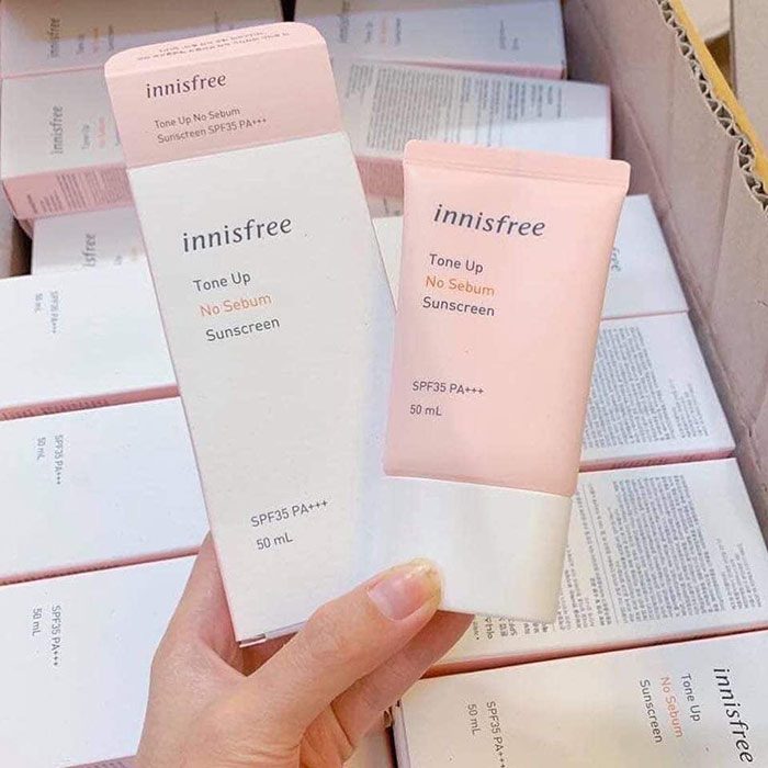 Kem Chống Nắng Innisfree Tone Up Màu Hồng SPF 35++ Nâng Tone Da  Kiềm Dầu 50ml