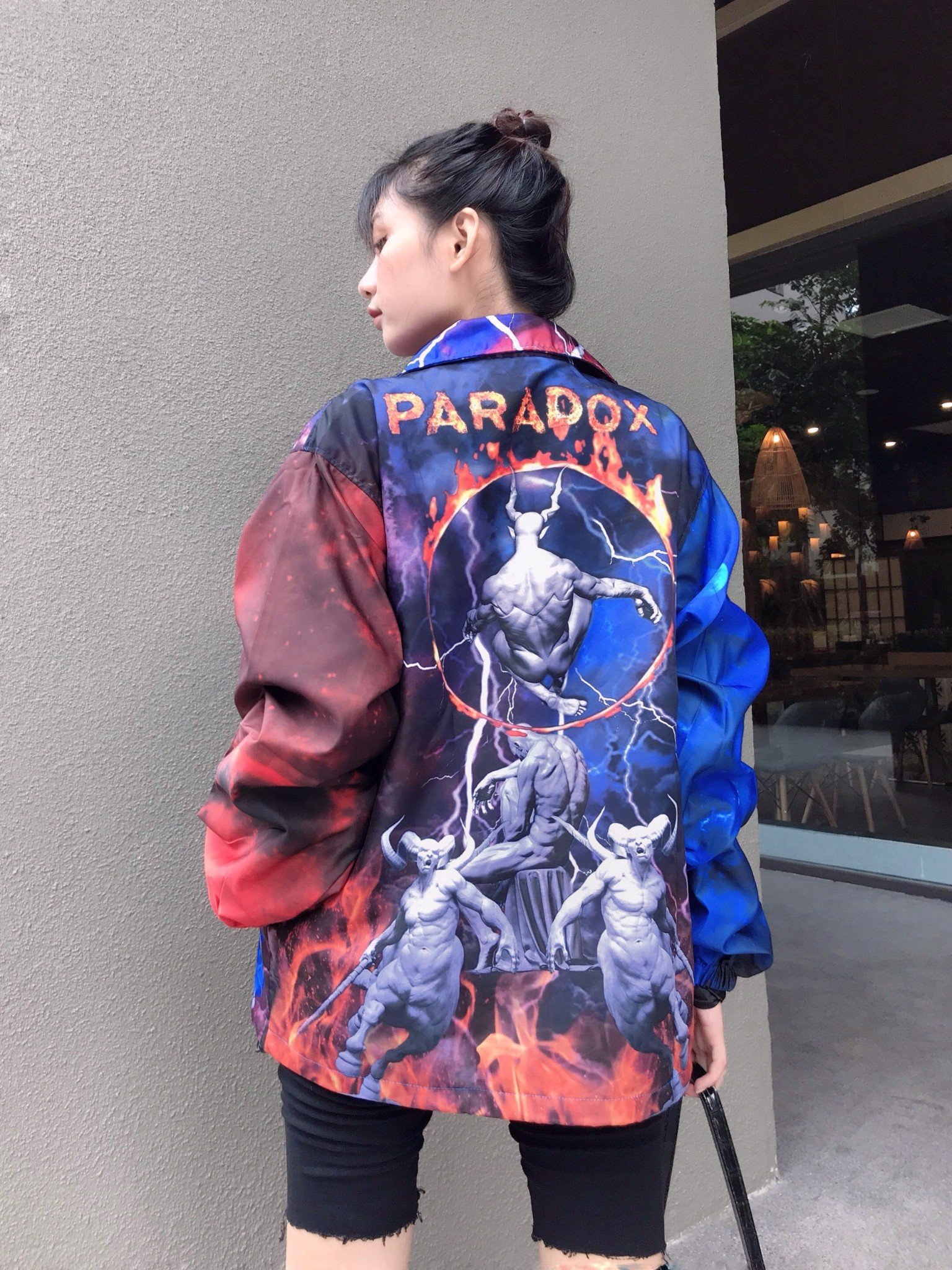 PARADOX Áo khoác dù HELL BORDER OVER-PRINTED JACKET