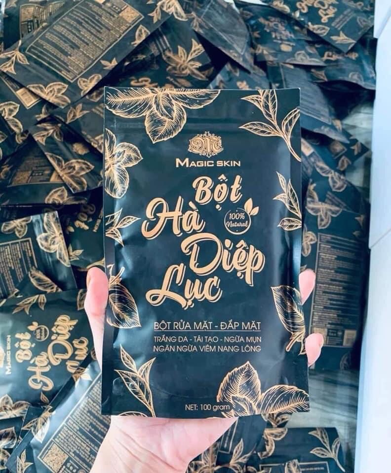 Bột rửa mặt - Bột hà diệp lục trắng da Magic skin