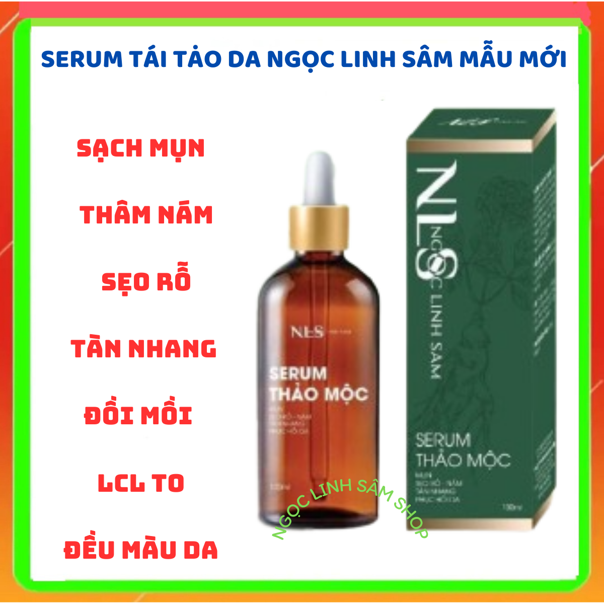 Combo Serum tái tạo Ngọc Linh sâm và Bột rửa Mặt Ngọc Linh Sâm