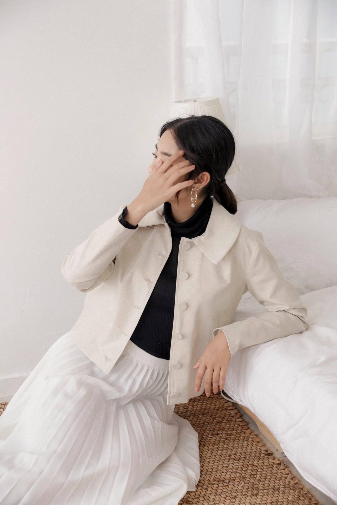 Moda de Lita - Áo khoác nữ denim màu be